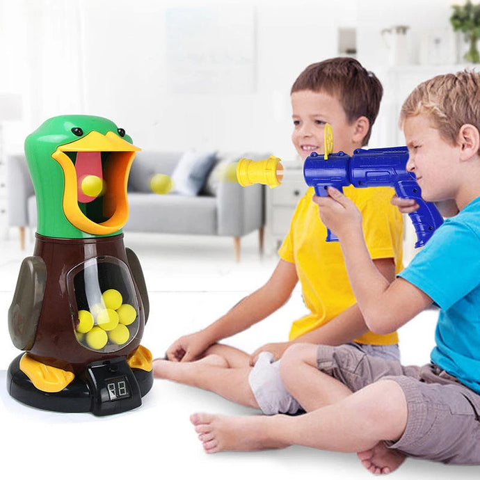 Duck Battle Fun: Air-Powered Shooting Toys with Soft Bullets and Hungry Foam Balls